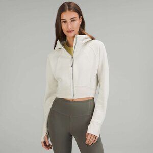 lululemon Bone Scuba Full-Zip Cropped Hoodie size 6